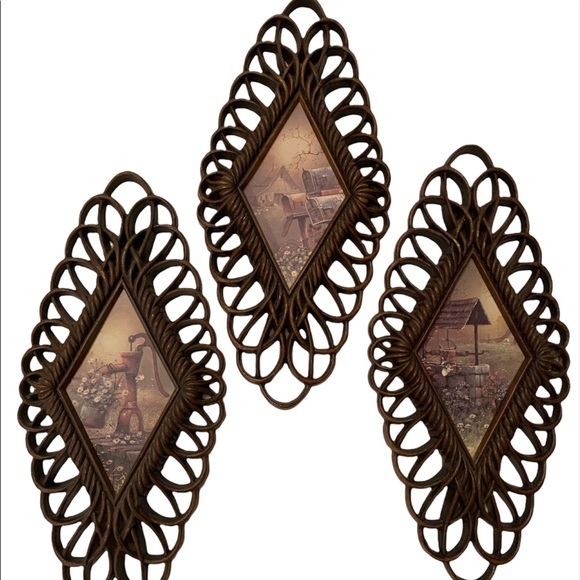 Burwood Products Other - Vintage Burwood Wall Art 1975 - Set of 3 Cottage Chic Hangings